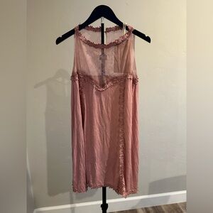 POL Pink Sheer Lace Tunic